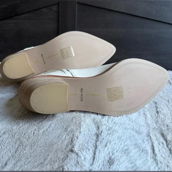 NEW DOLCE VITA Solow Stud Western Boot In Off White Leather Size 9 - Picture 10 of 12